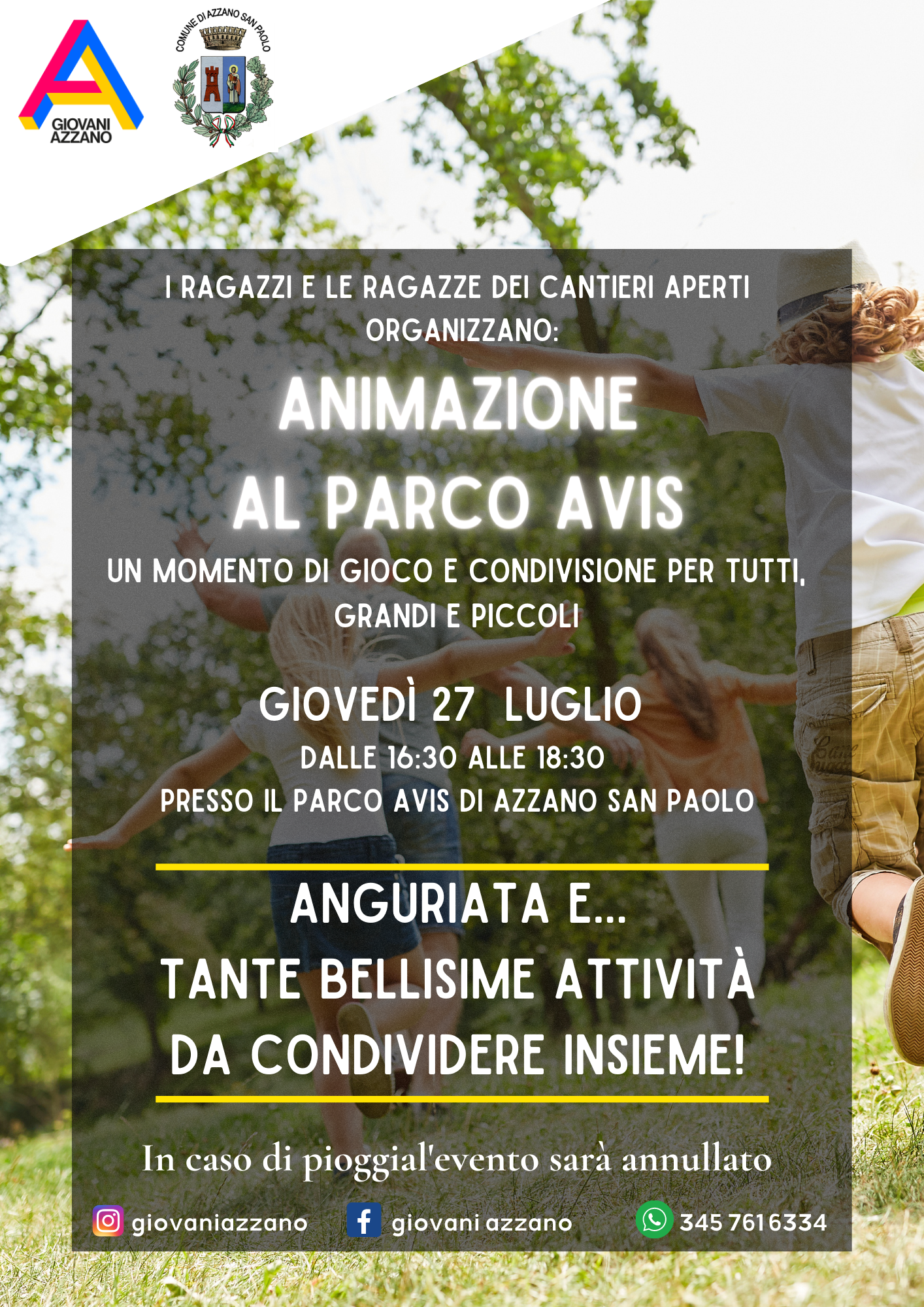 Animazione al Parco Avis 27 Luglio 