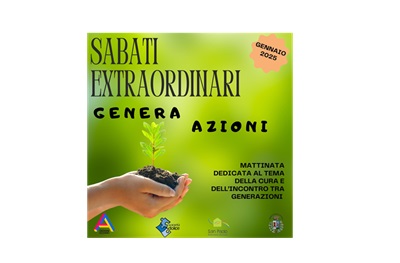 Sabato EXTRAordinario "Genera azioni" - sabato 25 gennaio dalle 9:30 alle 12:00