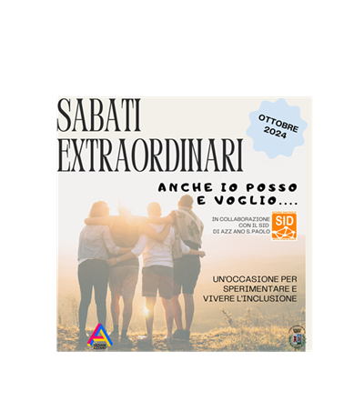 Sabato EXTRAordinario "Anche io posso e voglio..." - sabato 26 ottobre dalle 10:00 alle 12:00