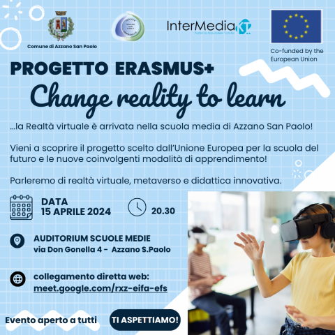 Presentazione  progetto europeo "Change Reality to learn"