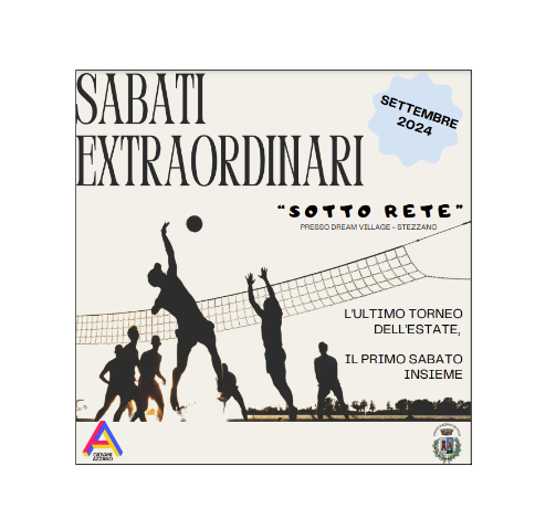 Sabati EXTRAORDINARI - "SOTTO RETE sport per tutti i ragazzi " sabato 28 settembre 2024 dalle 9,30 alle 11,30