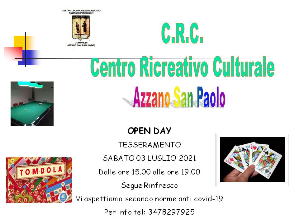 Tesseramento Centro Culturale e Ricreativo Anziani